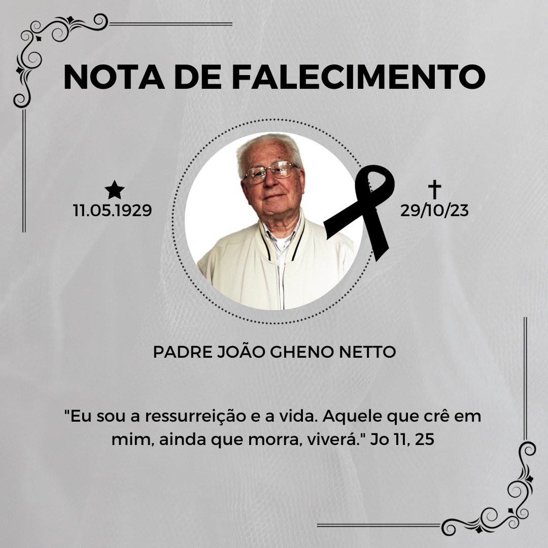 Faleceu no dia de ontem (29) Padre João Gheno Netto